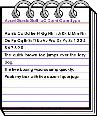 AvantGardeGothicC Regular animated font preview AvantGardeGothicC Regular animated font preview