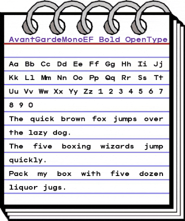 AvantGardeMonoEF Bold animated font preview