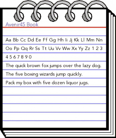 Avenir45-Book Book animated font preview