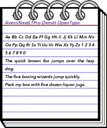 Avenir Next LT Pro Demi Italic animated font preview Avenir Next LT Pro Demi Italic animated font preview