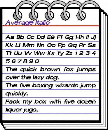Average Italic animated font preview Average Italic animated font preview