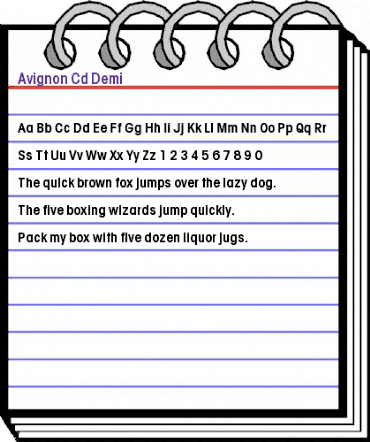 Avignon-Cd Demi animated font preview Avignon-Cd Demi animated font preview