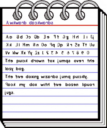 Awkward backwards Regular animated font preview Awkward backwards Regular animated font preview