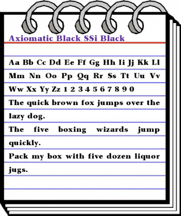 Axiomatic Black SSi Black animated font preview