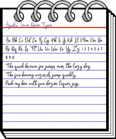 Ayuku Love Regular animated font preview