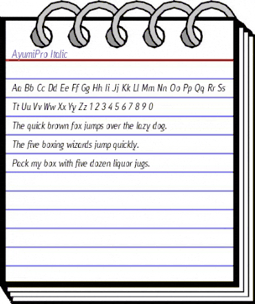 Ayumi Pro Italic animated font preview Ayumi Pro Italic animated font preview