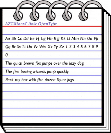 AZGillSansC Italic animated font preview AZGillSansC Italic animated font preview