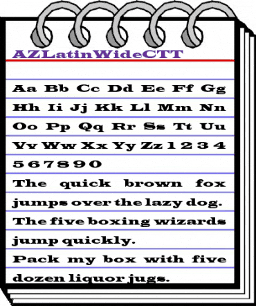 AZLatinWideCTT Regular animated font preview