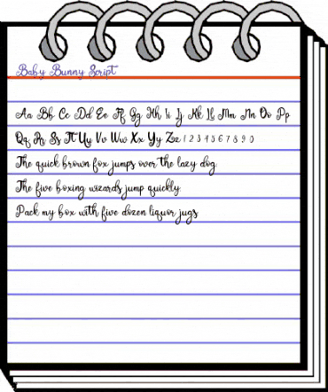 Baby Bunny Script Regular animated font preview