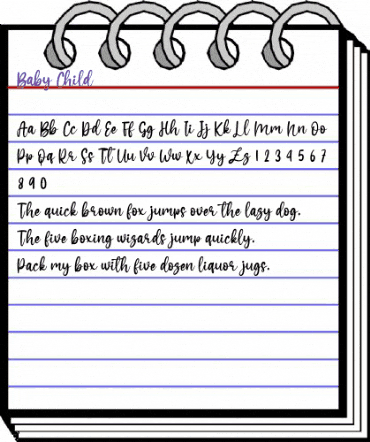 Baby Child Regular animated font preview