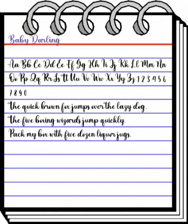 Baby Darling Regular animated font preview