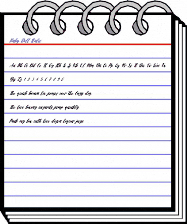 Baby Doll Italic Regular animated font preview