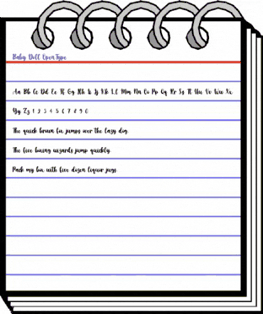 Baby Doll Regular animated font preview