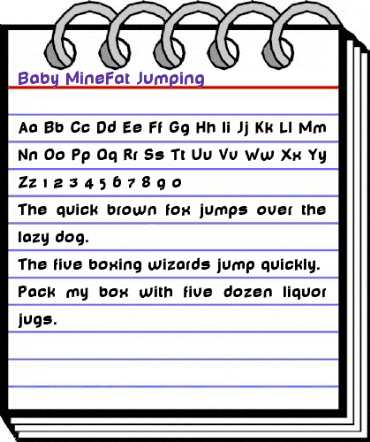 Baby MineFat Jumping Regular animated font preview