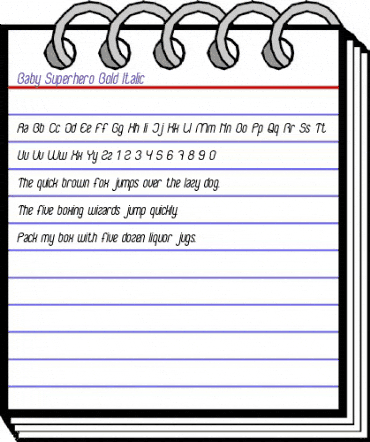 Baby Superhero Bold Italic animated font preview