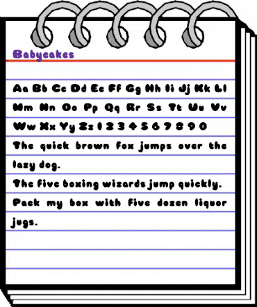 Babycakes Regular animated font preview