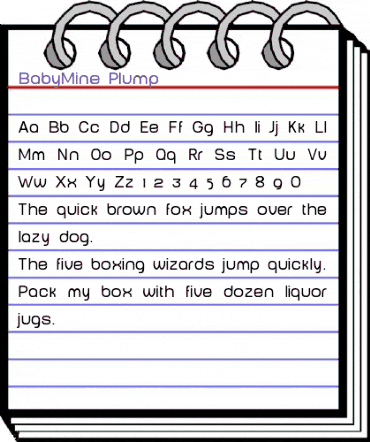 BabyMine Plump animated font preview