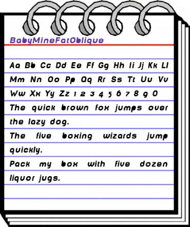 BabyMineFat Italic animated font preview BabyMineFat Italic animated font preview