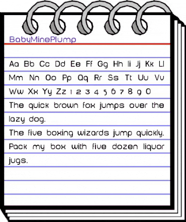 BabyMinePlump Medium animated font preview