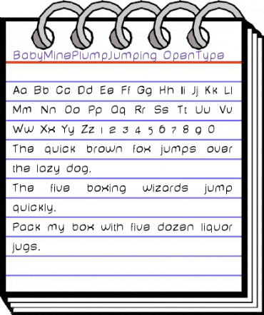 BabyMine PlumpJumping animated font preview