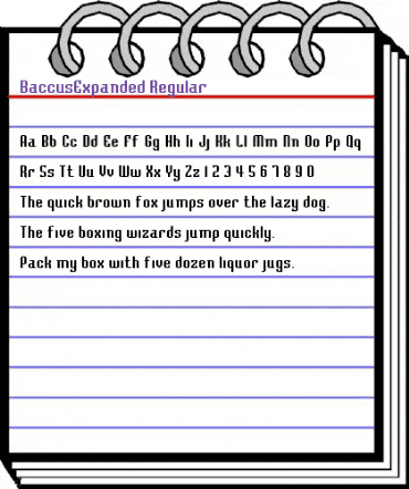BaccusExpanded Regular animated font preview