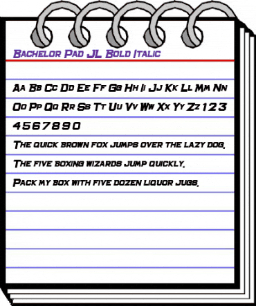 Bachelor Pad JL Bold Italic animated font preview