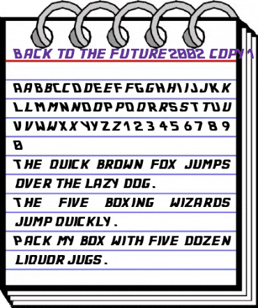 Back to the future 2002 Regular animated font preview
