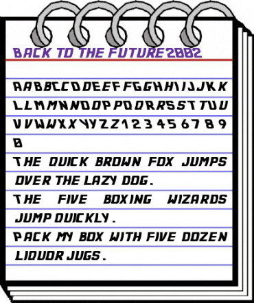 Back to the future 2002 Regular animated font preview