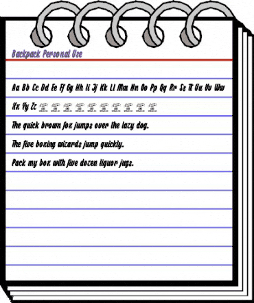 Backpack Personal Use Regular animated font preview Backpack Personal Use Regular animated font preview