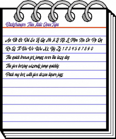 Backstranger Italic animated font preview