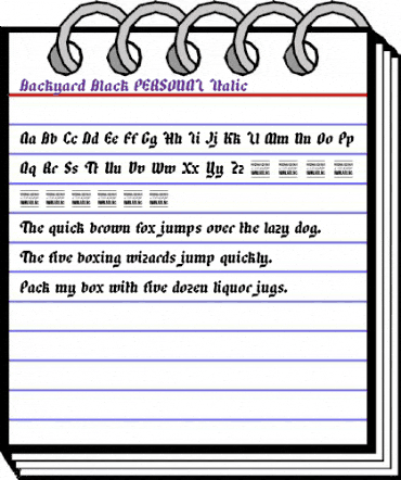 Backyard Black PERSONAL Italic animated font preview Backyard Black PERSONAL Italic animated font preview