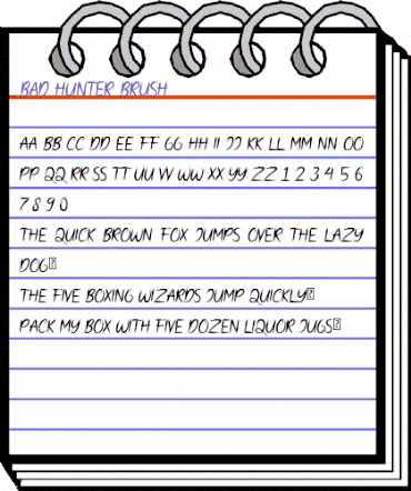 Bad Hunter Brush Regular animated font preview
