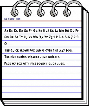 badboy cre Regular animated font preview