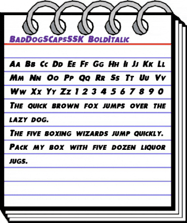 BadDogSCapsSSK BoldItalic animated font preview
