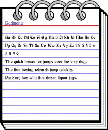 Badmann Regular animated font preview