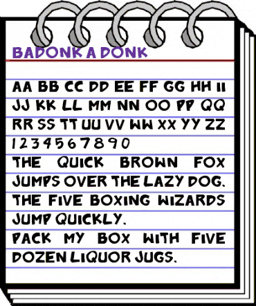 Badonk-a-donk Regular animated font preview