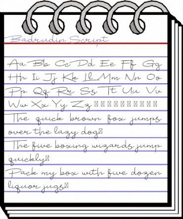 Badrudin Script Regular animated font preview