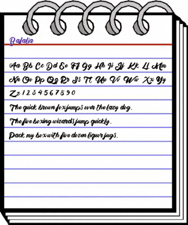 Bafalia Regular animated font preview