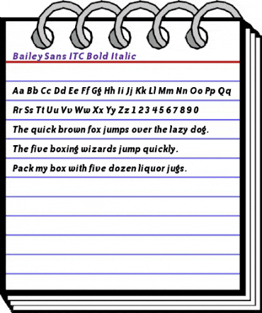 Bailey Sans ITC Regular animated font preview