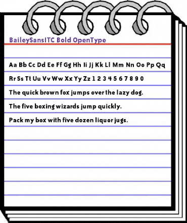 Bailey Sans ITC Bold animated font preview