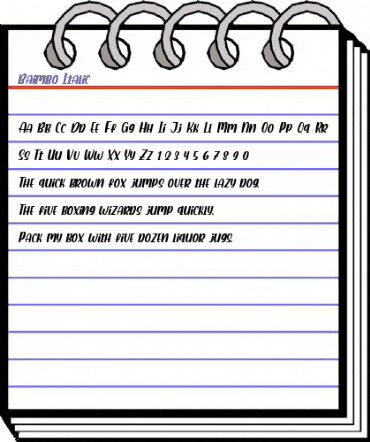 Baimbo Italic animated font preview