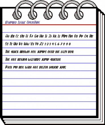 Baimbo Italic Regular animated font preview Baimbo Italic Regular animated font preview