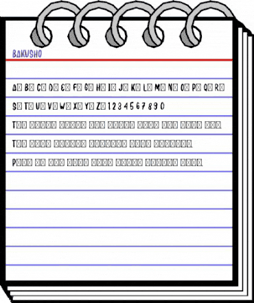 BAKUSHO Regular animated font preview