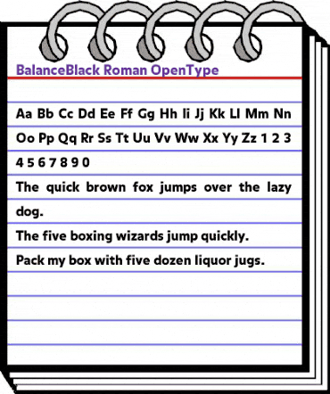 BalanceBlack Roman animated font preview