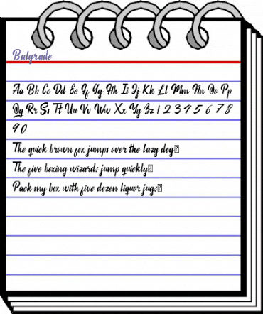 Balgrade Regular animated font preview