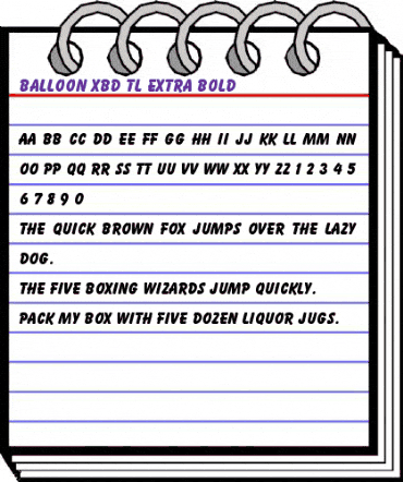 Balloon XBd TL Extra Bold animated font preview