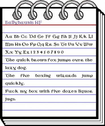 Ballyhaunis NF Regular animated font preview