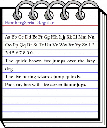 BambergSerial Regular animated font preview