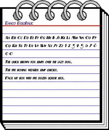 Banco BoldItalic animated font preview Banco BoldItalic animated font preview