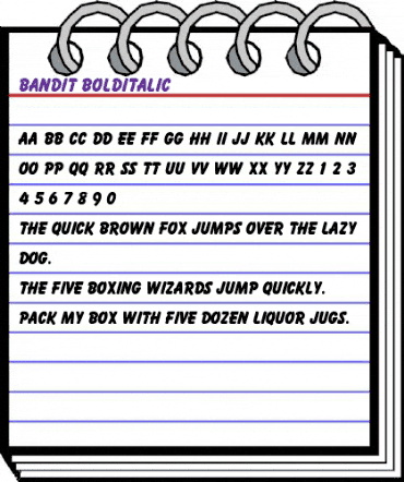 Bandit BoldItalic animated font preview Bandit BoldItalic animated font preview